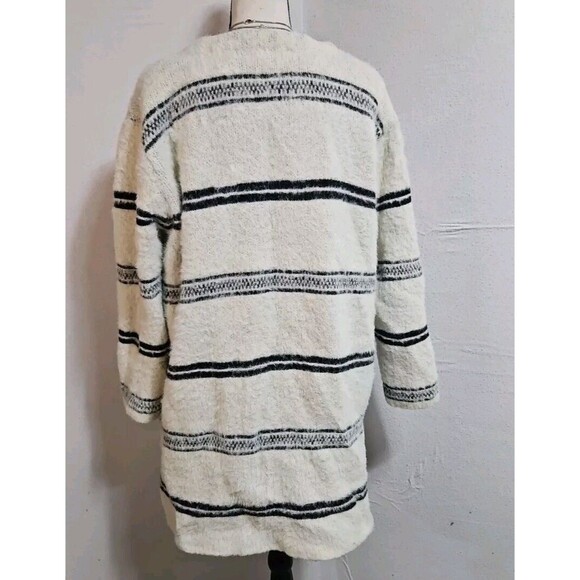 SOLITAIRE Open Cardigan Cozy Striped Duster Tribal Aztec Solitaire, womens Large - Picture 3 of 6